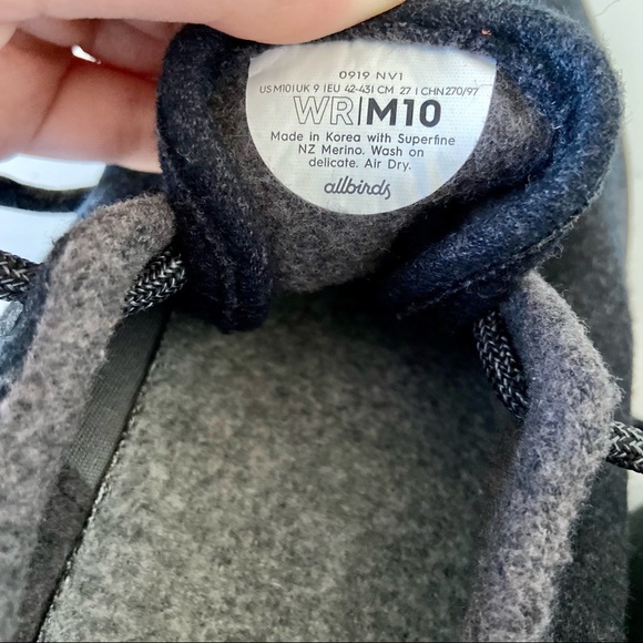 Men’s Allbirds Wool Runner Lace Up Sneakers Black - Picture 11 of 12